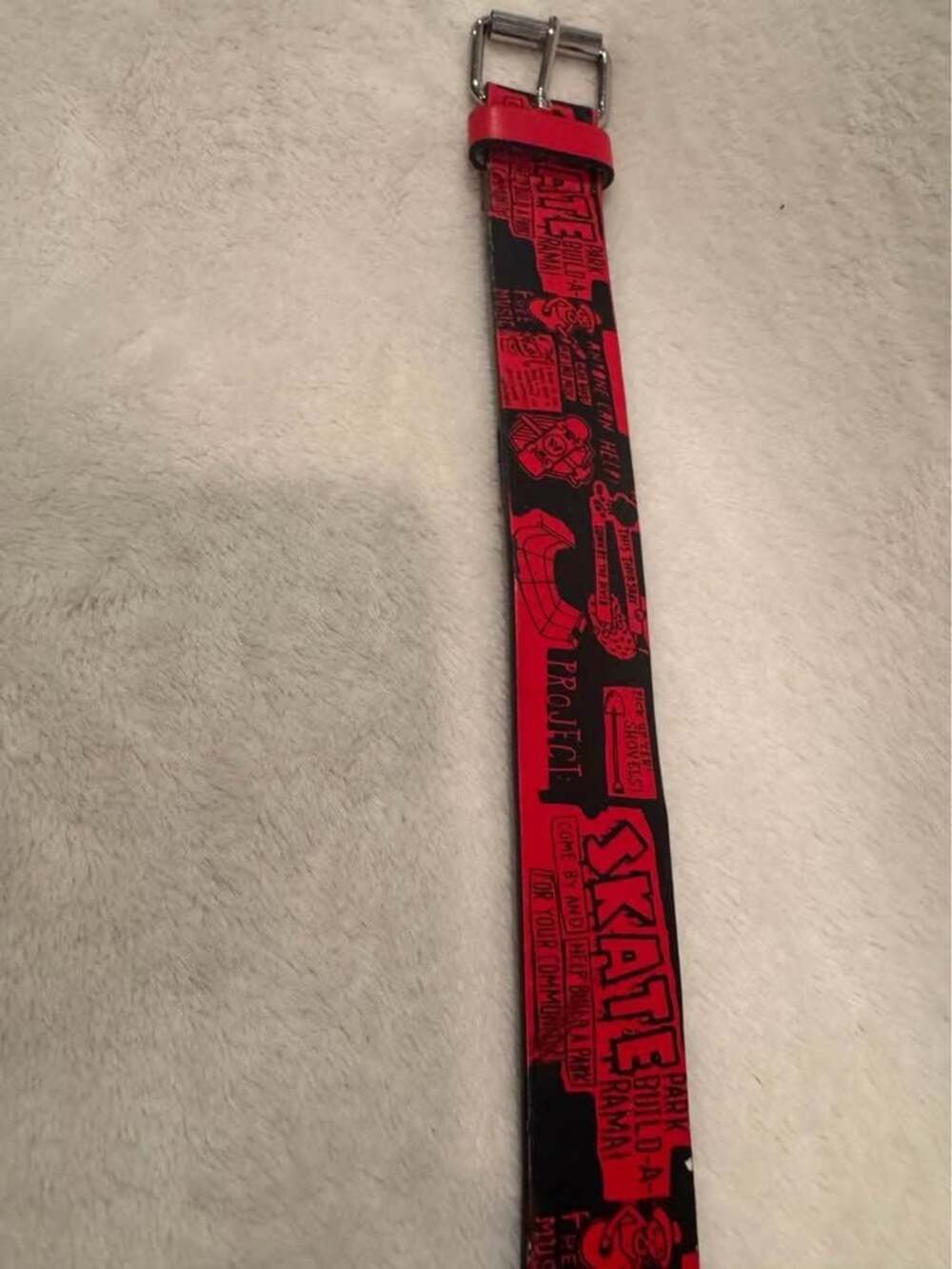 Boys Red and Black Skate Park Graphic Belt 28” length